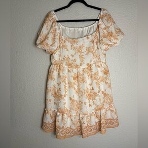 Blu Pepper Orange and White Floral Dress